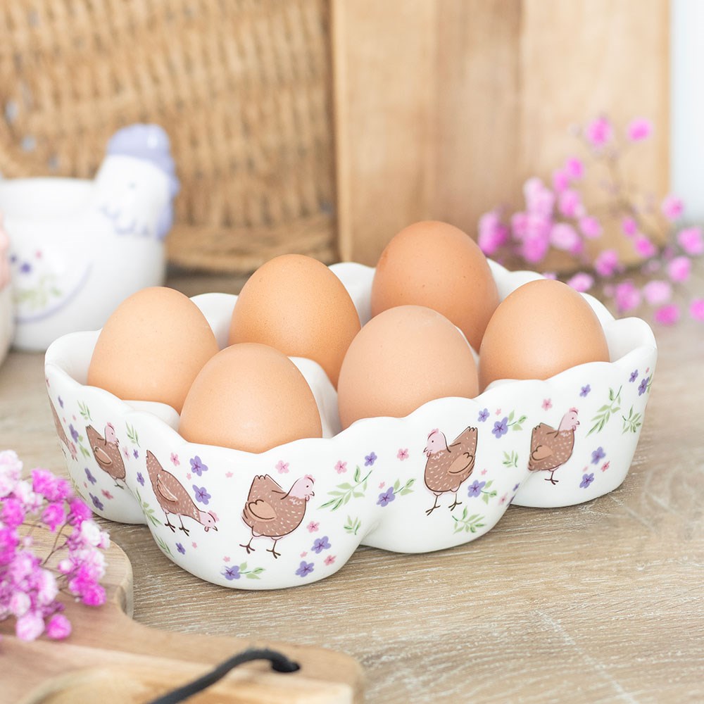 Floral Hen keramisk eggeholder