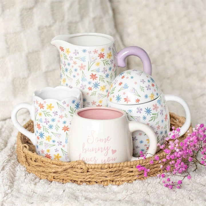 Spring Floral Print kopp med bølgekant