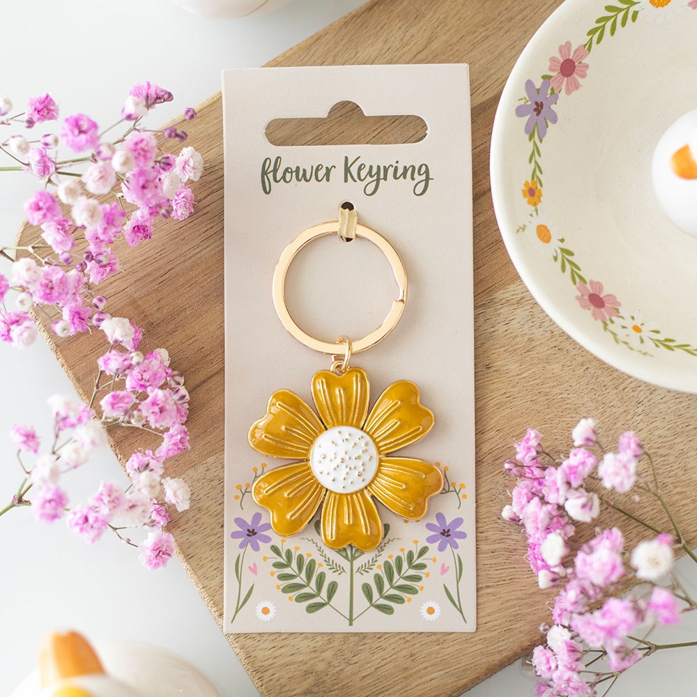 Gul Daisy nøkkelring