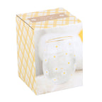 Stilkfritt vinglass med heldekkende daisy-print