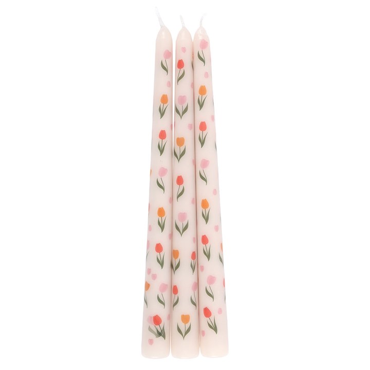 Sett med 3 Spring Tulip kronelys