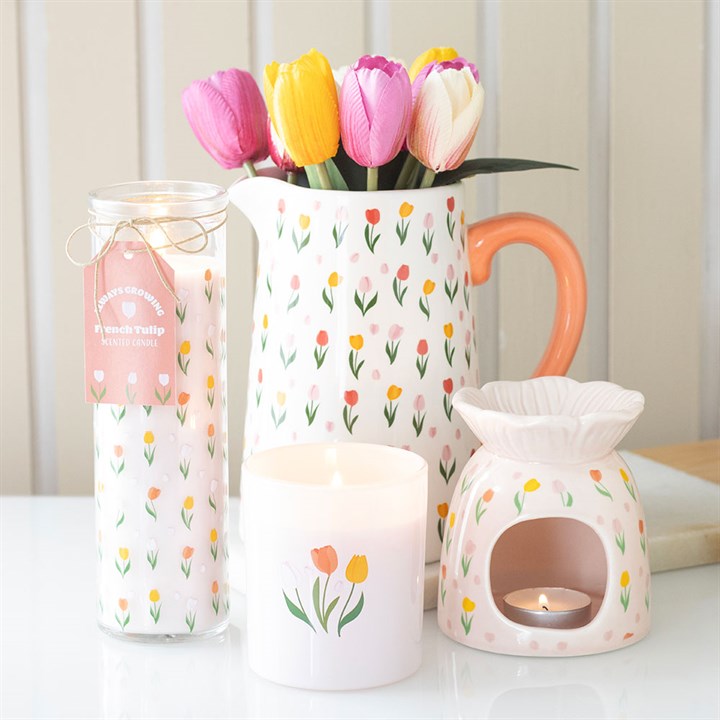 Tulipanprint keramisk blomsterkanne