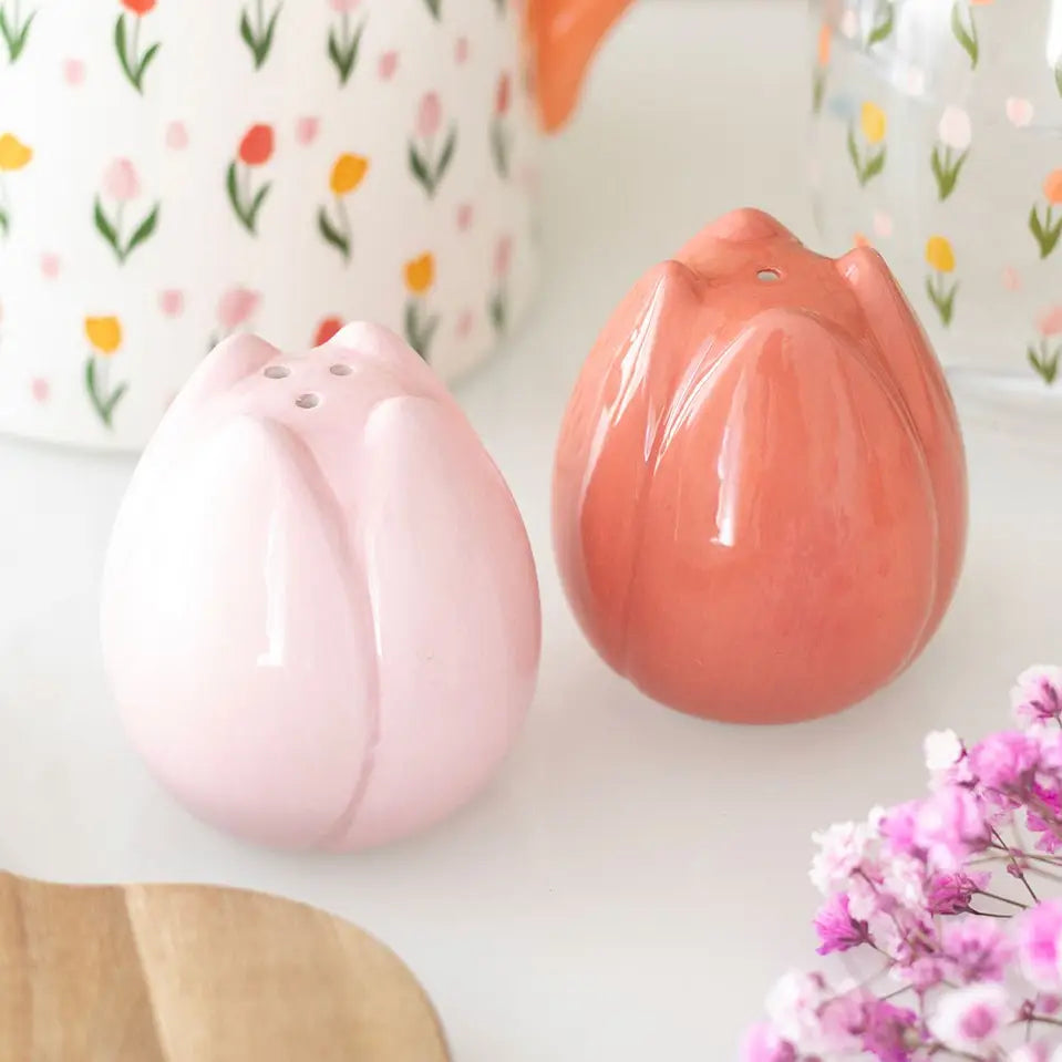 Tulipanformet Salt- og Pepperbøsse Sett