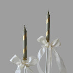 Gold & Pale Green Polka Lys