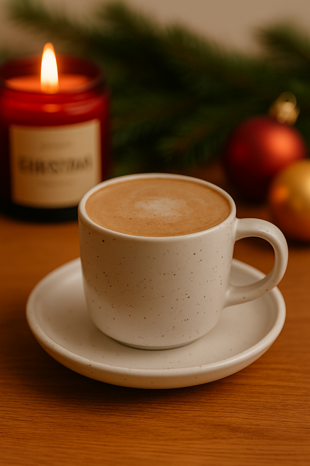 Håndlaget prikket kopp med skål – unik i sitt slag