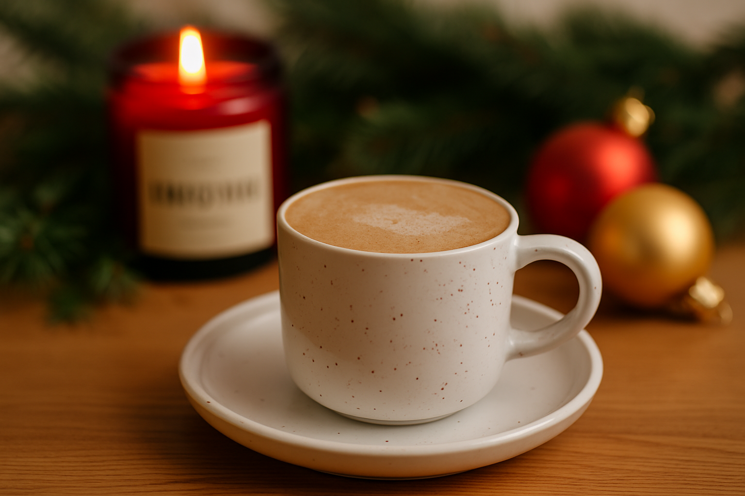 Håndlaget prikket kopp med skål – unik i sitt slag