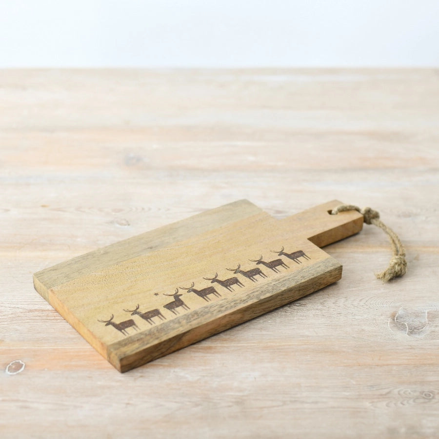 Skjærebrett i tre med reinsdyr 35cm
