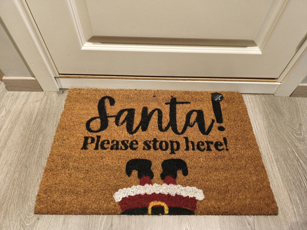 Dørmatte “Santa! Please stop here!”