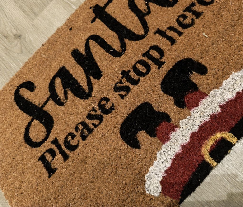 Dørmatte “Santa! Please stop here!”