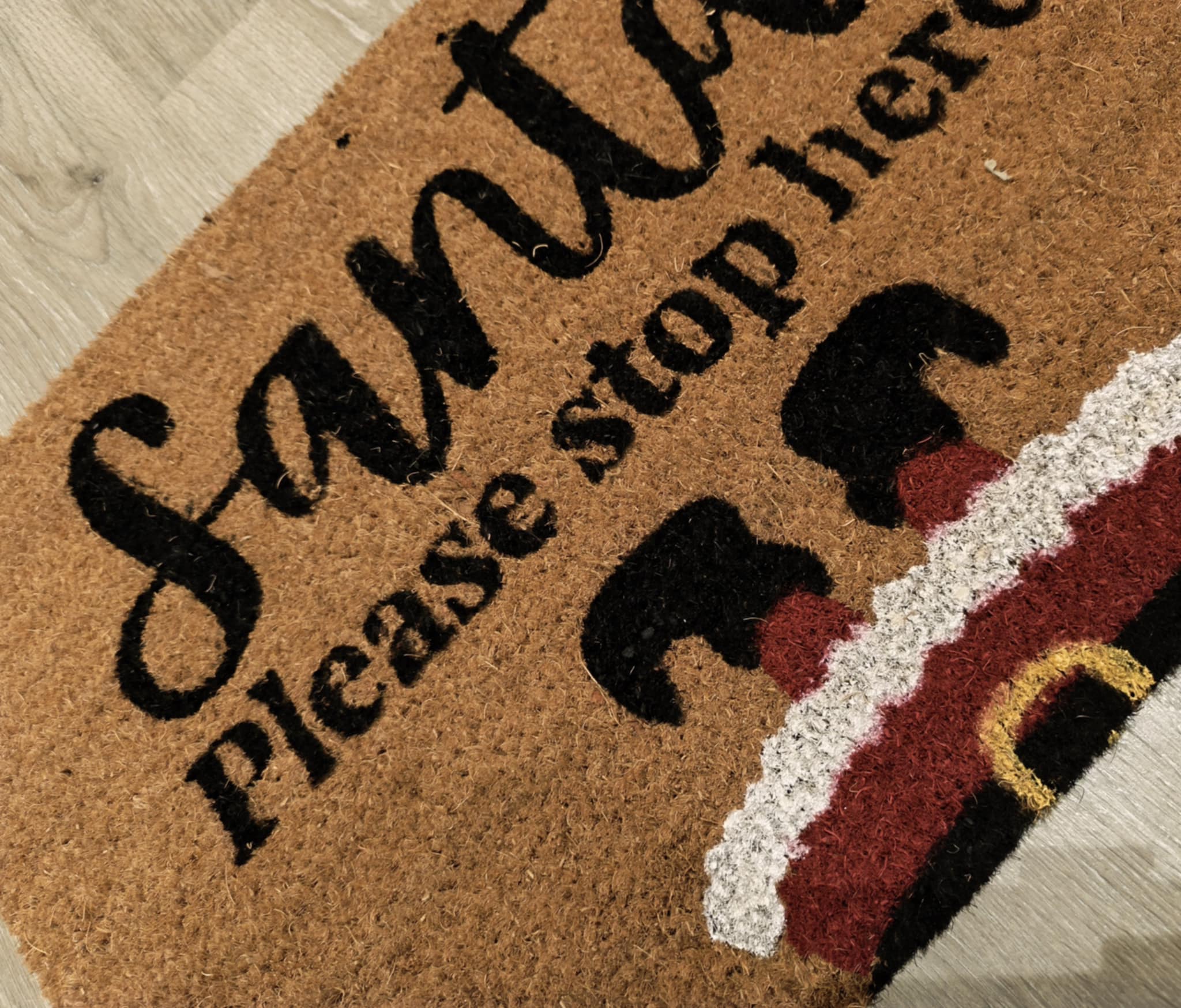 Dørmatte “Santa! Please stop here!”